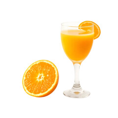 Fresh orange juice served in a glass isolated on transparent background