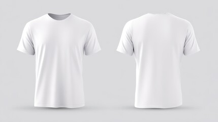 Plain White T-Shirt Mockup for Men and Women Displaying Front and Back View, Ideal for Apparel Design, Branding, and Promotional Use