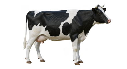 Black and white cow isolated