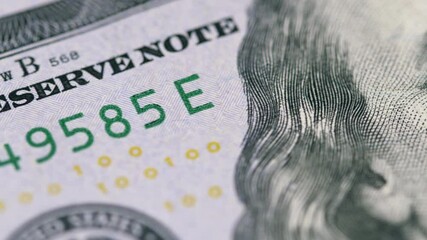 A detailed CloseUp view of a Hundred Dollar Bill showing the Federal Reserve Note clearly