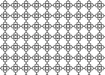 Seamless vector pattern featuring geometric floral shapes and symmetry, Decorative repeating background ideal for textile or home decor