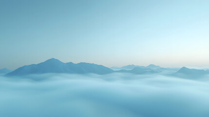 Atmospheric transition mountains landscape misty environment aerial view sky blue concept