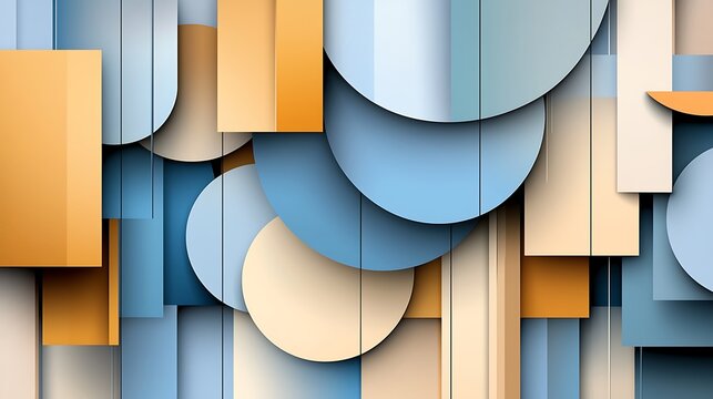 this is an image of a wall made up of circles and rectangles