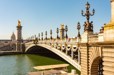Alexander III bridge over Seine river, Paris, France