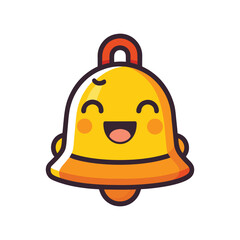 Flat and Minimal Ringing bell icon vector illustration isolated on white background