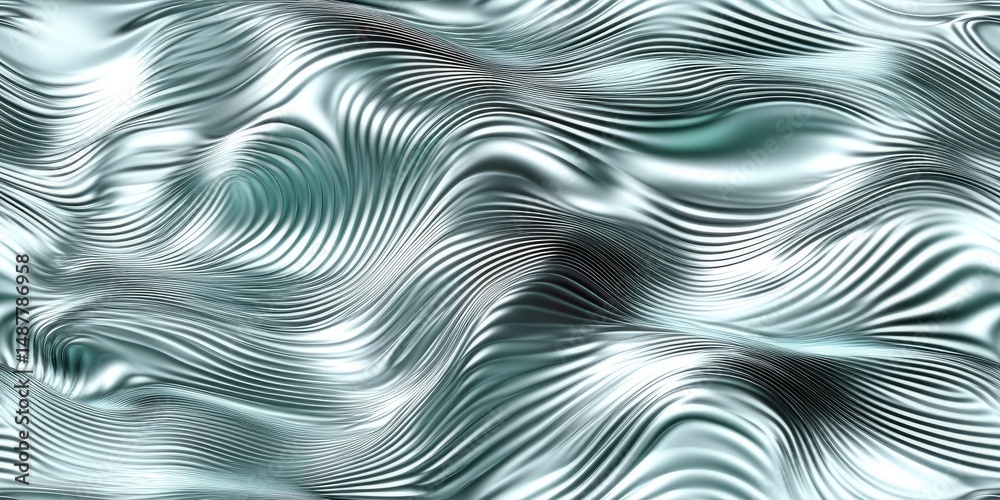Poster Abstract waves create a flowing texture of soft light and shadow in a captivating backdrop design