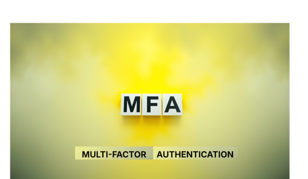 MFA – Multi-Factor Authentication Icon on Yellow Background
