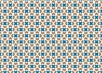 Seamless vector pattern featuring geometric floral shapes and symmetry, Decorative repeating background ideal for textile or home decor