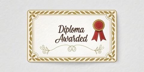 Award Diploma Certificate Design Gold Frame, Red Ribbon, Achievement Concept, Certificate Template Certificate design, Diploma