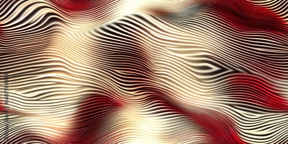 Poster Wavy patterns in abstract background with warm tones and flowing lines creating a dynamic visual experience