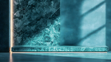 Elegant luxury surface polished marble in deep teal stone background stylish interior modern design