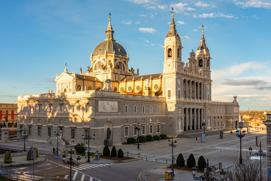 La Almudena (Madrid Royal cathedral) in center of Madrid, Spain