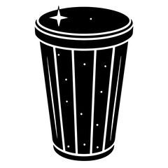 Simple Trash Bin Silhouette – Black Trash Can Garbage 
