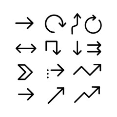 Arrow Icons Pack – Minimal Black Line Icons Pack for UI
