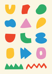 Colorful organic abstract geometric shape vector illustrations