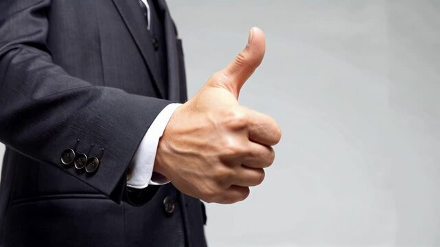 Businessman giving the thumbs up sign