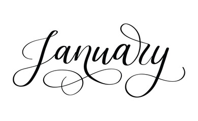 January month hand written using calligraphic style