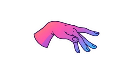 Obraz premium Gradient Hand Sticker Illustration