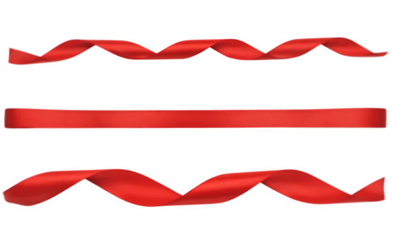 Isolated Red Ribbon Set