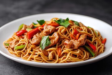 Delicious Chicken Chow Mein Noodles stir-fry with Vegetables