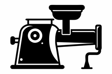 meat grinder silhouette line art vector illustration with a white background