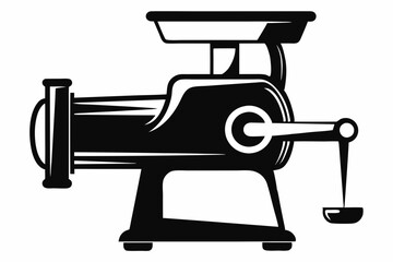meat grinder silhouette line art vector illustration with a white background