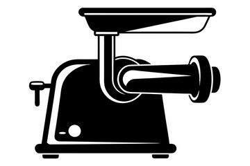 meat grinder silhouette line art vector illustration with a white background
