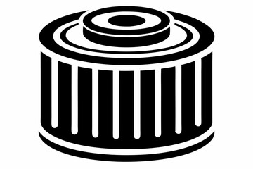 oil filter silhouette line art vector illustration with a white background