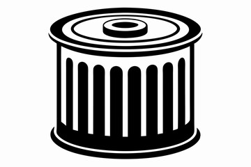 oil filter silhouette line art vector illustration with a white background