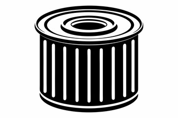 oil filter silhouette line art vector illustration with a white background