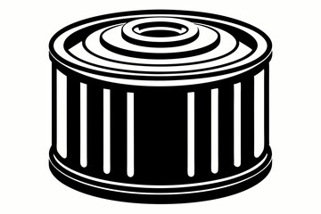 oil filter silhouette line art vector illustration with a white background