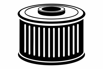 oil filter silhouette line art vector illustration with a white background