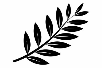Obraz premium olive leaf silhouette line art vector illustration with a white background