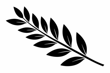 Fototapeta premium olive leaf silhouette line art vector illustration with a white background