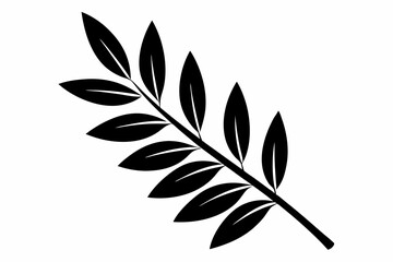 Obraz premium olive leaf silhouette line art vector illustration with a white background