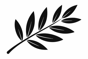 olive leaf silhouette line art vector illustration with a white background