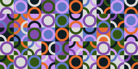 Colorful background with abstract vector pattern of geometric and circular shapes