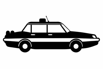 Obraz premium raft car silhouette line art vector illustration with a white background
