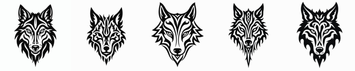 illustration vector graphic of tribal art wolf tattoo