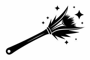 sparkle sweep brush silhouette line art vector illustration with a white background