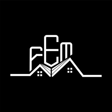 FEM Real State logo design, FEM simple and modern logo. FEM luxurious alphabet design