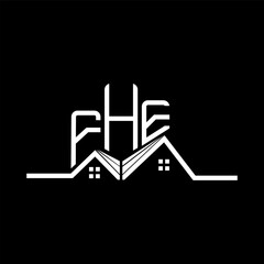 FHE Real State logo design, FHE simple and modern logo. FHE luxurious alphabet design