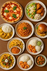 Different delicious food 