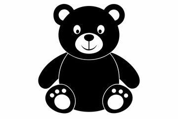 teddy bear silhouette line art vector illustration with a white background