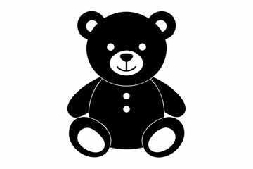teddy bear silhouette line art vector illustration with a white background