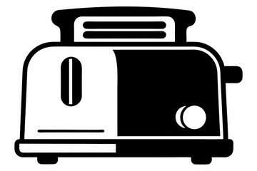 toaster silhouette line art vector illustration with a white background