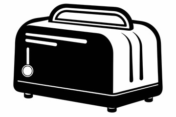 toaster silhouette line art vector illustration with a white background