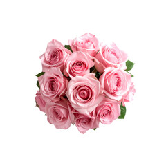 Naklejka premium Beautiful pink roses bouquet romantic floral arrangement flowers bud love on transparent background