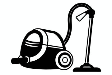 vacuum cleaner silhouette line art vector illustration with a white background