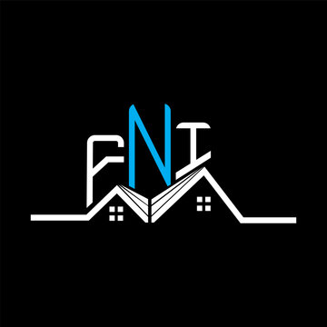 FNI Real State logo design, FNI simple and modern logo. FNI luxurious alphabet design